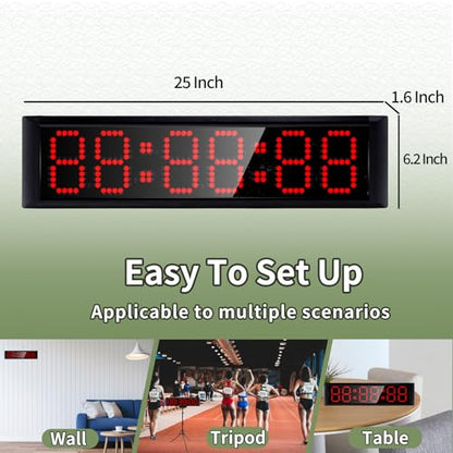 Large LED Display Digital Race Timer Clock with Tripod,Battery,Remote Control,Function-Countdown/Up/Time Clock,for Sports Events, Races, Meetings, Presentations (Non-Waterproof +RGB) - style: non-waterproof +rgb