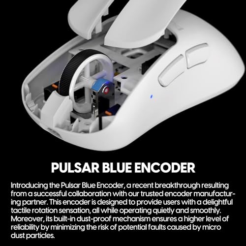 Pulsar Gaming Gears - Xlite v3 Medium Wireless Gaming Mouse, Ultra Lightweight 1.94 oz (55 g), Ergonomic, Optical Switches, PAW3395 Optical Sensor (Medium, Wireless, White) - color: White, size: Medium, style: Xlite V3