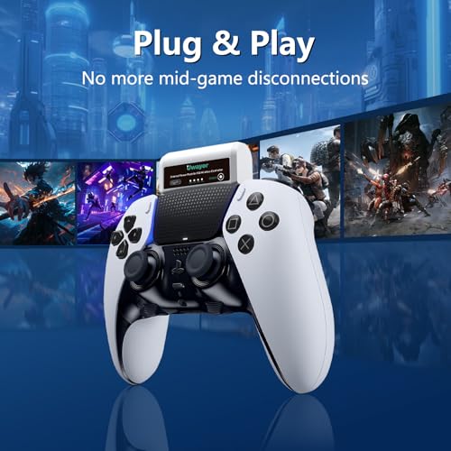 3500mAh External Battery for PS5 Controller, PS5 Replacement Battery Extender for Sony PlayStation 5 DualSense/Edge Controller with USB-C Charging Cable, Play and Charge Kit for PS5 Remote