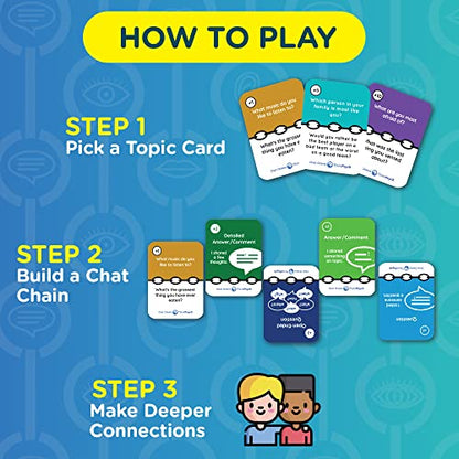 ThinkPsych Chat Chains - The Game that Connects Us | Social Skills Games | Therapy Games for Teens and Kids | Ages 8-99 | Therapy Conversation Cards | 15 Mins Playtime - style: Chat Chains