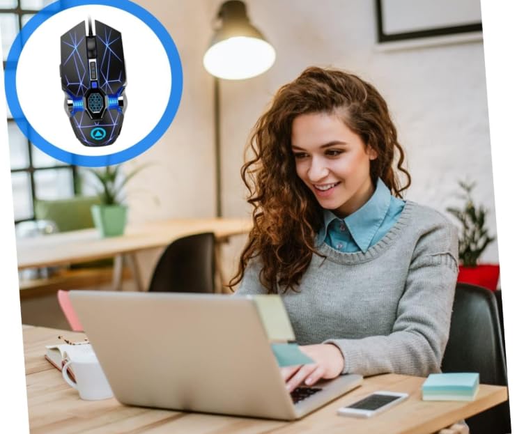Wired Gaming Mouse, Silent Click Edition, USB Computer Mouse for PC, Laptop, Desktop, E-Sports Compatible, Matte Black