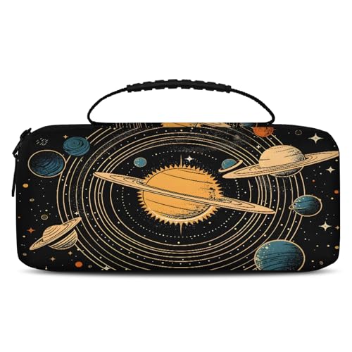 BICUUZHI Space Planet Universe Galaxy Carrying Case Compatible with Nintendo Switch 2, PortableTravel Carry Case Pouch holds 20 Cartridges with Pockets for Accessories & Games - color: Multicolor 12, size: Medium