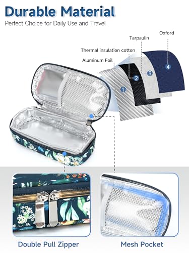YOUSHARES Peptide Vials Cooler Travel Case - TSA Approved | Diabetic Insulin Vial Cooling Bag , Protective Ice Brick, Refrigerated Diabetes Supplies Organizer,GLP-1 Medication Storage - color: 01_camellia