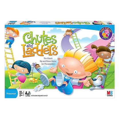 Hasbro Gaming Chutes and Ladders Board Game, 2 to 4 Players, Gift for Kids, Preschool Classroom Games, Ages 3+ (Amazon Exclusive)