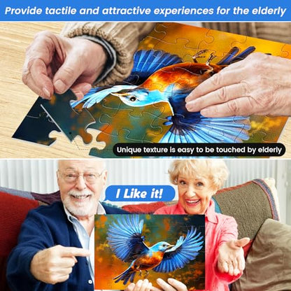 36 Large Piece Puzzles for Seniors 6 Pack,Dementia Puzzles Turtle Dog Bird Mushroom Beach Lake Jigsaw Puzzle Dementia Alzheimer's Products and Activities for Seniors Elderly Adult - style: 36 Large Pieces