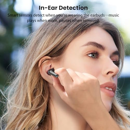 TOZO NC20 Active Noise Cancelling Wireless Earbuds LDAC Hi-Res Bluetooth | 6 Mics AI Call Ear Buds 80H Playtime, Dual Pairing, 32 EQ via App, IPX8 Waterproof, Wireless Charging Case - color: Matte Gray