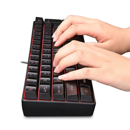 DGG K60 61 Keys RGB Backlit 60% Wired Gaming Keyboard, Ergonomic Waterproof Mini Compact 60 Percent Mechanical Feeling Keyboard, for PC Mac PS4 Xbox Gamer, Typist, Travel - color: Black