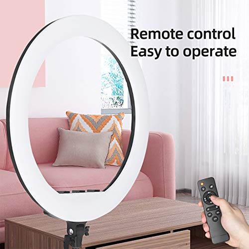 AMBITFUL Ring Light RL-480 18in Ring Light Lamp 60Ws 3000~6000K 480 Beads LED with 180cm Light Stand,Carrying Bag for Live Streaming/SLR Camera/Phone Video Shooting (2PCS) - color: 18 inch