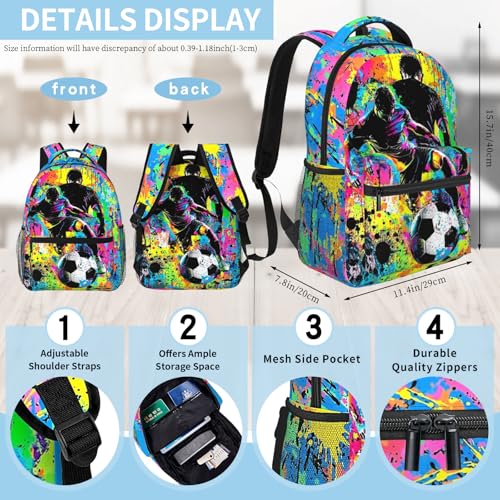 Kids Soccer Backpack For Boys Sports Soccer School Backpack For Boys Children Elementary Middle School Backpacks Ball Bookbag Travel Back Pack - color: Soccer