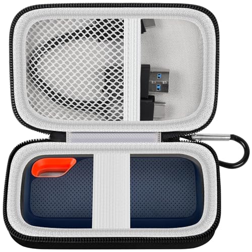 Hard Case Compatible with SanDisk 500GB/ 1TB/ 2TB/ 4TB Extreme Portable SSD - Up to 1050MB/s - USB-C, USB 3.2 Gen 2 - External for Solid State Drive. Carrying Travel Holder for USB Cables (Box Only) | Protective Storage Bag Fits for SanDisk 500GB/ 1TB/ 2T