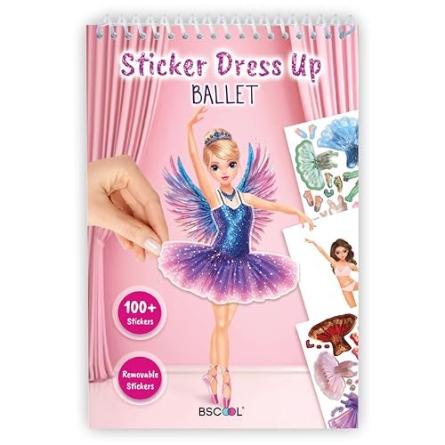 Dance Gifts for Girls Ballet Sticker Activity Book | Features 100+ removable stickers and guided fashion design pages to help kids 5 and up create stunning ballerina looks. - color: Sticker Dress Up Ballet