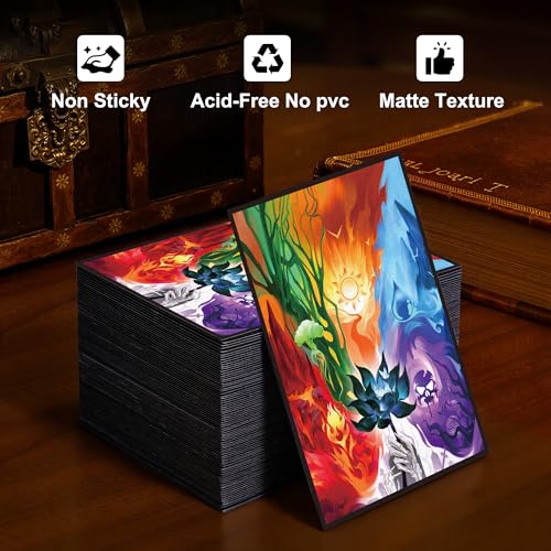 Kabinka MTG Card Sleeves - 100 Standard Size Pack Clear Front & Matte Finish Back MTG Sleeves(Lotus Five Elements) - color: Lotus Five Elements