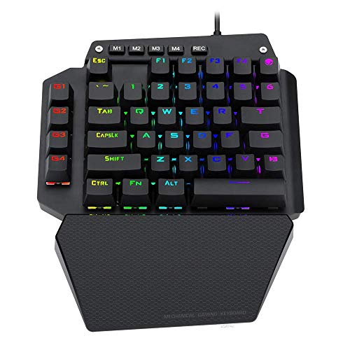 USonline911 Advanced K-700 Mechanical Gaming Keyboard, 44 Keys, Blue Switches, RGB Backlit, Onboard Macro Keys, One Handed Keyboard, Gaming Keypad, Small Gaming Keyboard