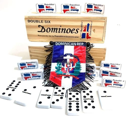 PRK 14 Dominican Republic Flag with Double six Domino Dominoes Tiles Dominos Gifts (Dominican)