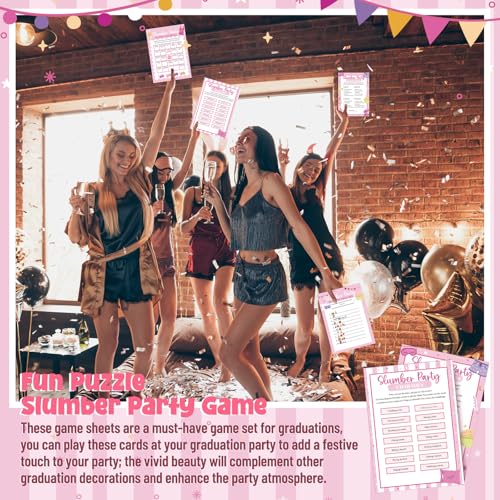 217 Pcs Slumber Party Bingo Games and Fun Activities Family Gathering Sleepover Question Card Set Game for Adults Games Indoors, Sleepover Activity Supplies - style: Slumber Party