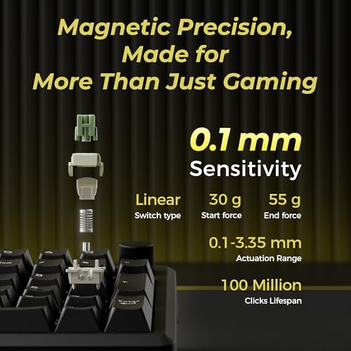 Keychron J5 HE Wireless Hall Effect Gaming Keyboard, 107-Key Full Siz | Magnetic Switch, Rapid Trigger, RGB Backlight, Knob, QMK Launcher, 2.4GHz/Bluetooth 5.2/USB-C, for Mac Windows Linux