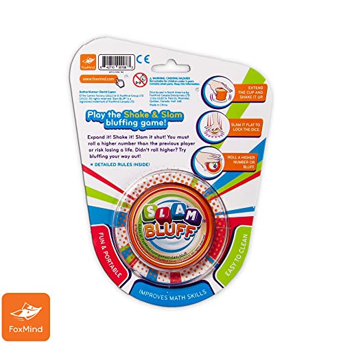 FoxMind Games: Slam Bluff, Easy to Learn, Interactive, Family, Fun Social Game, Easily Portable, Play Anywhere on The Go, 2 to 6 Players, for Ages 8 and up