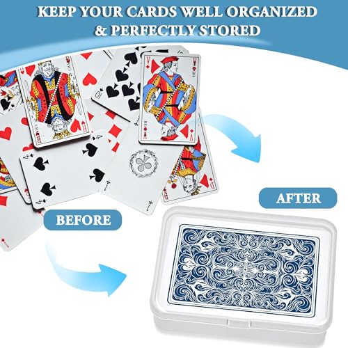 Kitoyz Playing Deck Card Cases Clear Plastic Trading Card Storage Box Acrylic Card Holder Box Compatible with Collectible Trading Card Cases, Each Case for 100 Pcs Cards (6 PCS) - size: 6PCS