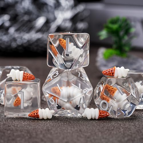 Ice Cream DND Dice,Resin Polyhedral D&D D and D Dice Set for Dungeons and Dragons MTG RPG Board Games - color: Ice Cream