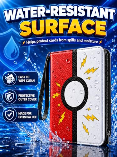 Collectible Trading Card Albums, 400 Card Holders with 50 Removable Sleeves, Portable 4 Pockets Collectible Trading Card Binder, PU Card Collection Binder for MTG, TCG, Sport Card, Game Cards - color: STRONG RED