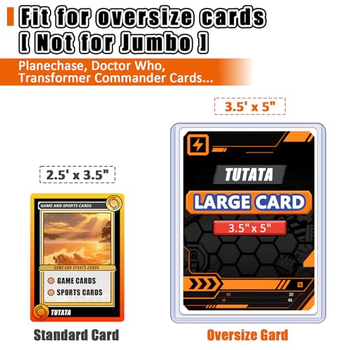 3.5x5 Inches Oversize Card Topload Holders – 12 Pack, Premium Top Loaders for MTG Planechase Cards, Clear Rigid Top Loader Protectors