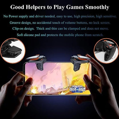 PUBG Mobile Game Triggers, High Sensitive Shoot Aim Gaming Controller Gamepad Grip Joysticks Buttons, Support iOS/Android Smartphone - color: 4 Finger Operation
