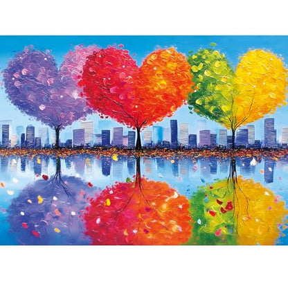 300 Piece Puzzles for Adults,Tree of Love Puzzle for Adults Kids Seniors,Large Piece Fun Puzzle for Kids Ages 8-10 10-12,Challenging Trees of Nature Seasons Puzzles Perfect for Game Nights,20.5x15 in - style: Tree of Love