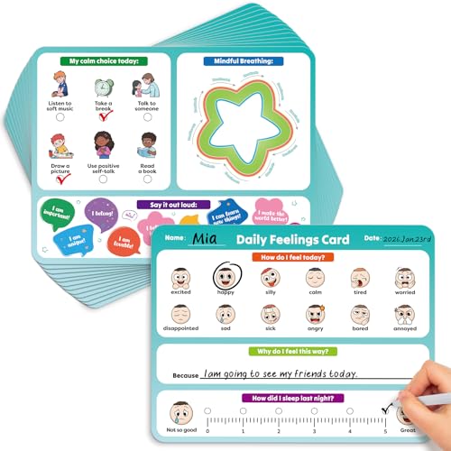 Aizweb Big Feelings Deck-12 Pack 9x12" Dry Erase Emotions Flash Cards with Coping Skills,Feelings Chart for Kids,Autism & ABA Tools,Calm Down Corner Supplies for Preschool Kindergarten Classroom - style: 12 Pack Feelings Boards