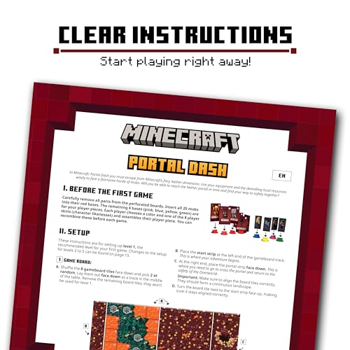 Ravensburger Minecraft: Portal Dash - Engaging Family Board Game for Kids and Adults | Adventure-Packed Gameplay | Ideal Gift for Minecraft Enthusiasts | Suitable for Age 10 and Above