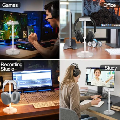 Acrylic Desktop Headphone Holder, Countertop Accessories Stand,Universal for All Music Gaming Headsets 1 Pack(DP015) - color: clear