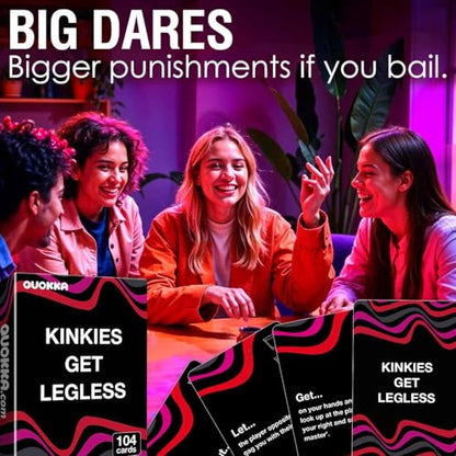 QUOKKA Kinkies Get Legless – Adult Card Games for Game Night – Betting, Dares, and Party Challenges with 104 Tasks – Board Games Night with Easy Rules & Endless Replay
