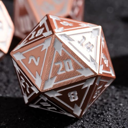 UDIXI Metal D&D Dice Set RPG DND Dice Set for Tabletop Game (Rose Gold) | 7-Pieces, Lozenge Pattern, Zinc Alloy Material, Gorgeous Gift Case, DM Gift, for Dungeons and Dragons Role Playing Games - color: Rose Gold