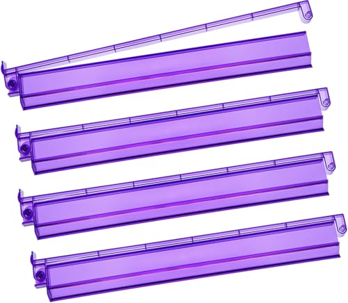 Mahjong Racks with Pushers 4PCS Set Majiang Tile Holder Acrylic Mahjong Racks Accessories and Gifts - color: Deep Purple