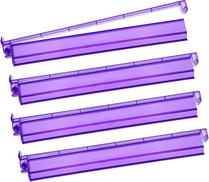 Mahjong Racks with Pushers 4PCS Set Majiang Tile Holder Acrylic Mahjong Racks Accessories and Gifts - color: Deep Purple