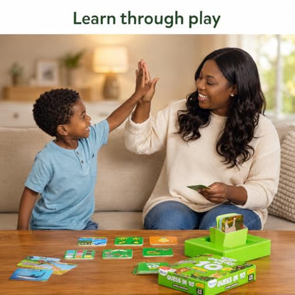 Skillmatics Guess in 10 Junior – Animal Kingdom, Card Game for Preschoolers | Animal Trivia, Fun Guessing Game, 35 Game Cards, 10 Guider Tiles, Travel-Friendly, Gift for Kids Ages 3, 4, 5, 6, - style: 3. Junior Animal Kingdom