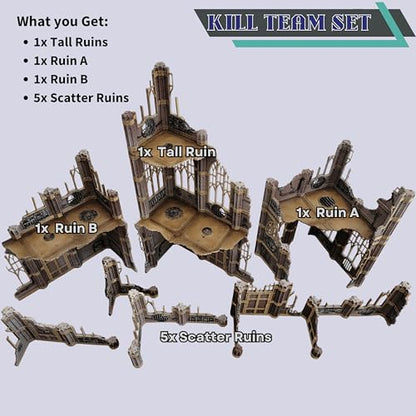 Gothic Sector Terrain Set: 28mm Scale Buildings & Scatter Terrain for 2000-Point Competitive 40k Games (Kill Team) - style: Kill Team
