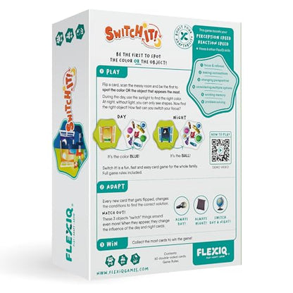 Switch It — Reaction Speed Card Game by FlexiQ, Brain Teasers for Kids 6+, Board Games for Family Night - style: Switch it