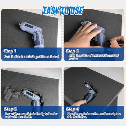 8 Pcs Pick Apart Foam Insert 4 PCS Foam Pads 4 PCS Pluck Foam Pre Cubed Foam Insert Pre Separated Cube Sheet Foam with Bottom Use for Interlocking Cases Tool Box Board Game Storage Drawer 16" x 12" - style: 16IN*12IN/8PCS