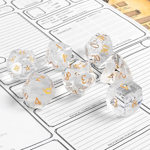 7-Piece Diamond Cut Dice Set D&D Set for Dungeons and Dragons, RPG, Tabletop Games, remium Gift Box & Durable Design - color: Ls-3