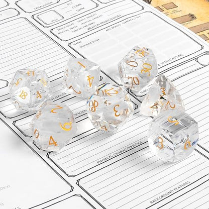 7-Piece Diamond Cut Dice Set D&D Set for Dungeons and Dragons, RPG, Tabletop Games, remium Gift Box & Durable Design - color: Ls-3