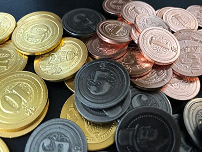 Sleeve Kings 50 Metal Coin Board Game Upgrade Set (Industrial Coins) - style: Industrial