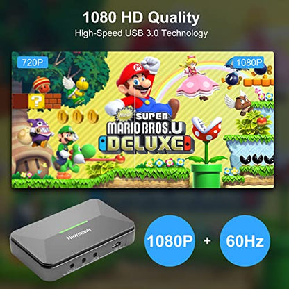 Newmowa HDMI Capture Card 1080P USB3.0 Audio for Streaming OBS/Zoom | Video Capture Device for Gaming Teaching Live Streaming Video Recorder, Compatible with Windows Mac OS System