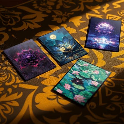 MTG Card Sleeves - Library Lotus - Ultra Clear Front & Matte Finish Back, 100 Count Standard Size Matte Art Sleeve for Magic the Gathering