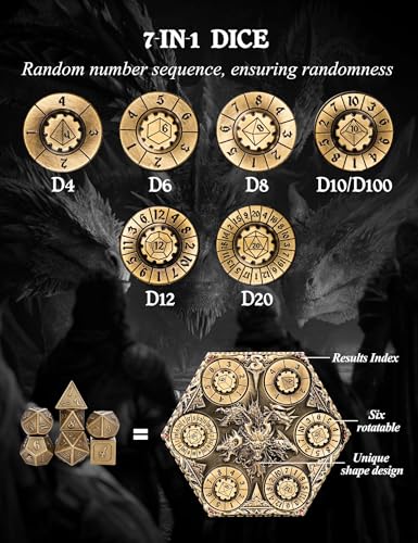 D&D Dice Set,7PCS Metal Dice for Dungeons and Dragons,Mini Dice Set with Pocket Watch Case,Role Playing Board Games Accessories (Dragon, Gold-S) - color: S-gold, style: Dragon