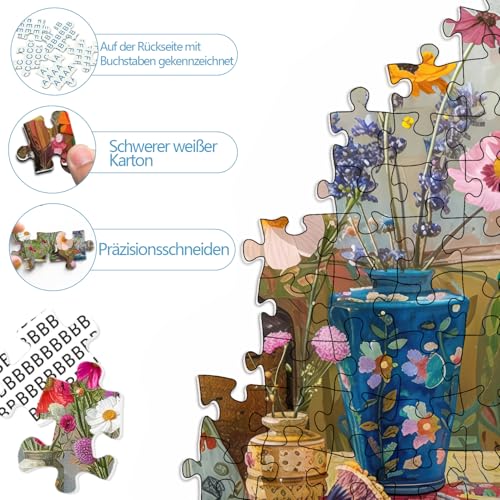 Puzzles for Adults 1000 Pieces Flowers, Puzzle 1000 Pieces, 1000 Piece Puzzle for Adults Suitable for Home Décor with 1:1 Poster Dust Free Jigsaw Puzzles (27.5"X19.6")