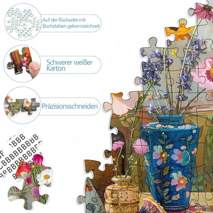 Puzzles for Adults 1000 Pieces Flowers, Puzzle 1000 Pieces, 1000 Piece Puzzle for Adults Suitable for Home Décor with 1:1 Poster Dust Free Jigsaw Puzzles (27.5"X19.6")