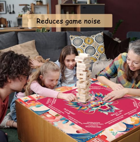Chinese Dragon Mahjong Mat 31.5 x 31.5 Inch, Traditional Red Oriental Chinoiserie Non-Slip Noise Reduction Mahjong Table Mat for American Mah Jong Poker Card Board Games Dominoes - color: Chinese Dragon