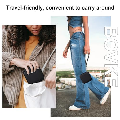 BOVKE Carrying Case Compatible with Anbernic RG35XXSP / RG34XX SP Handheld Game Console, Clamshell Retro Games Consoles Flip Hand-held System Holder with Mesh Pocket for Cables and Accessories, Black - style: Black Case