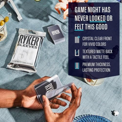 Ryker | Compatible with Arcs: The Blighted Reach Expansion Card Sleeve Kit | Board Game Card Sleeves (Clear) - style: Arcs: The Blighted Reach Expansion Card Sleeve Kit