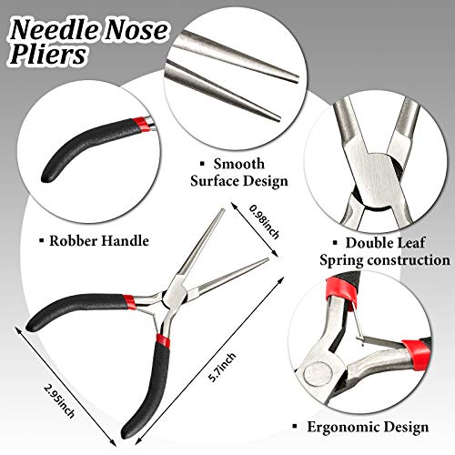 honoson 10 Pcs Metal Earth Tool Kit Pliers Bending Tools for 3D Metal Model | Flat Nose, Needle Nose & Nozzle Pliers, Tab Edge Cylinder Cone Bending, Fits Metal Jigsaw Puzzle Assembly
